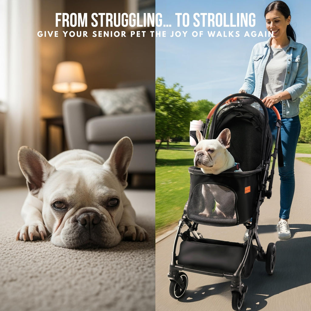 Foldable Dog Stroller 35 lbs Grey R939601