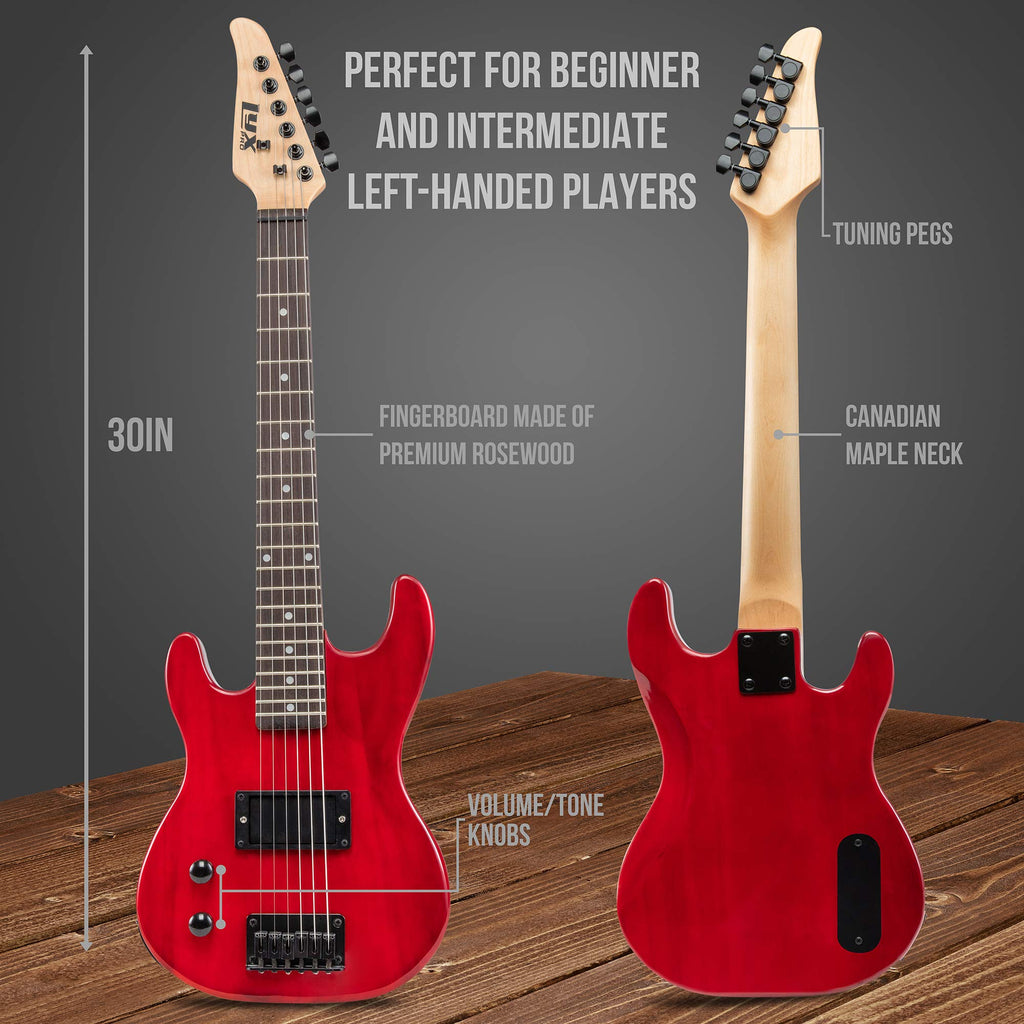 Left Hand 30 Inch 3/4 Size Electric Guitar Kit Red Q972780