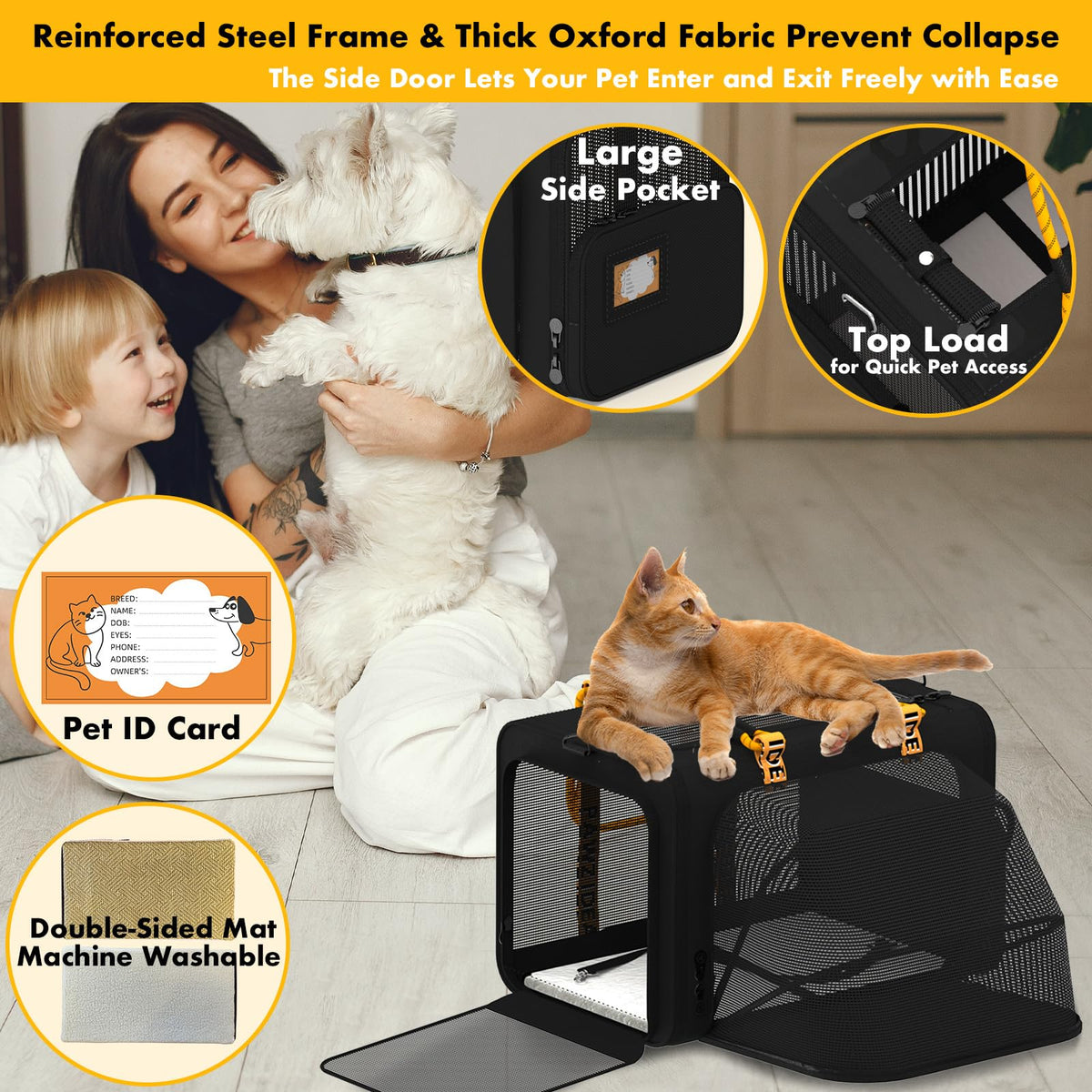 Double Pet Stroller with 2 Detachable Carrier O297736