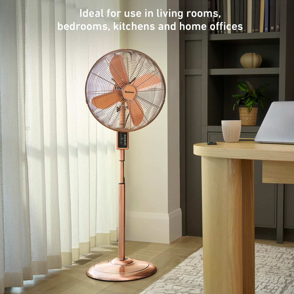 16" Copper Metal Stand Fan P578631