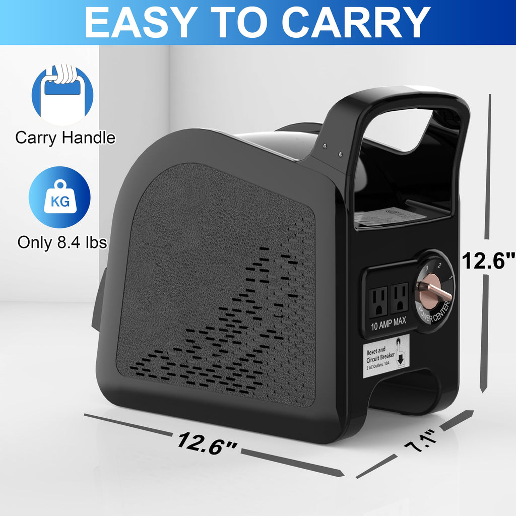 Portable High Velocity Floor Fan with 3 Speeds, Black W582
