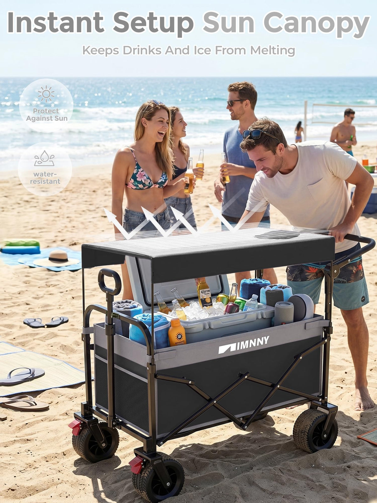 Collapsible Wagon with Canopy Black I498729