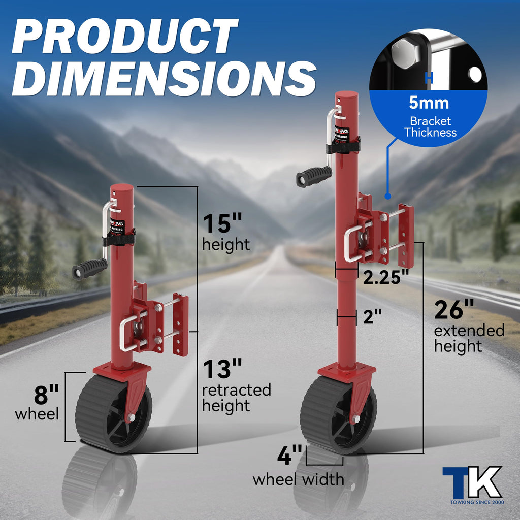 2000 lbs Swivel Trailer Jack with 8" Wheel V500