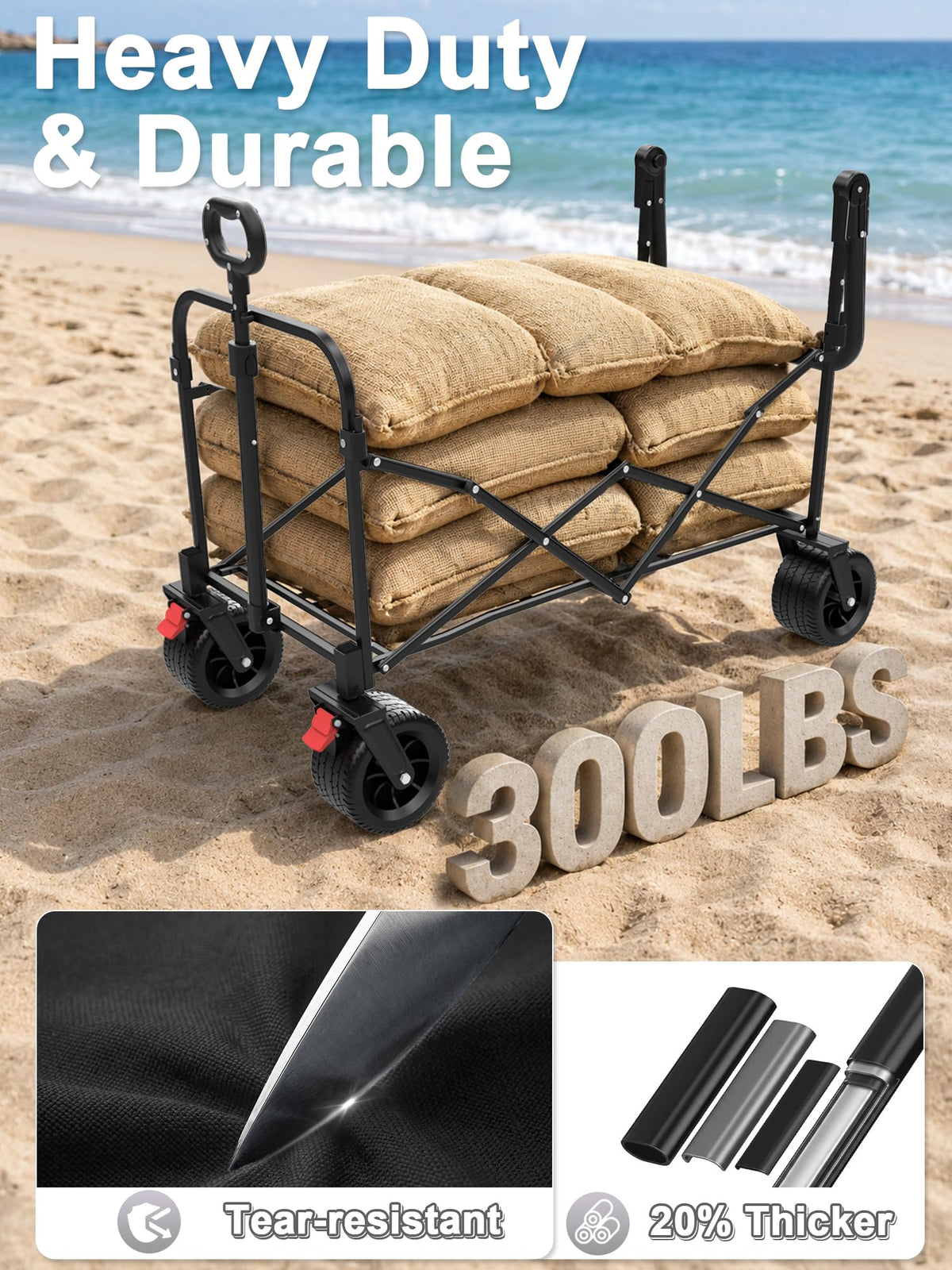 Collapsible Wagon with Canopy Black I498729