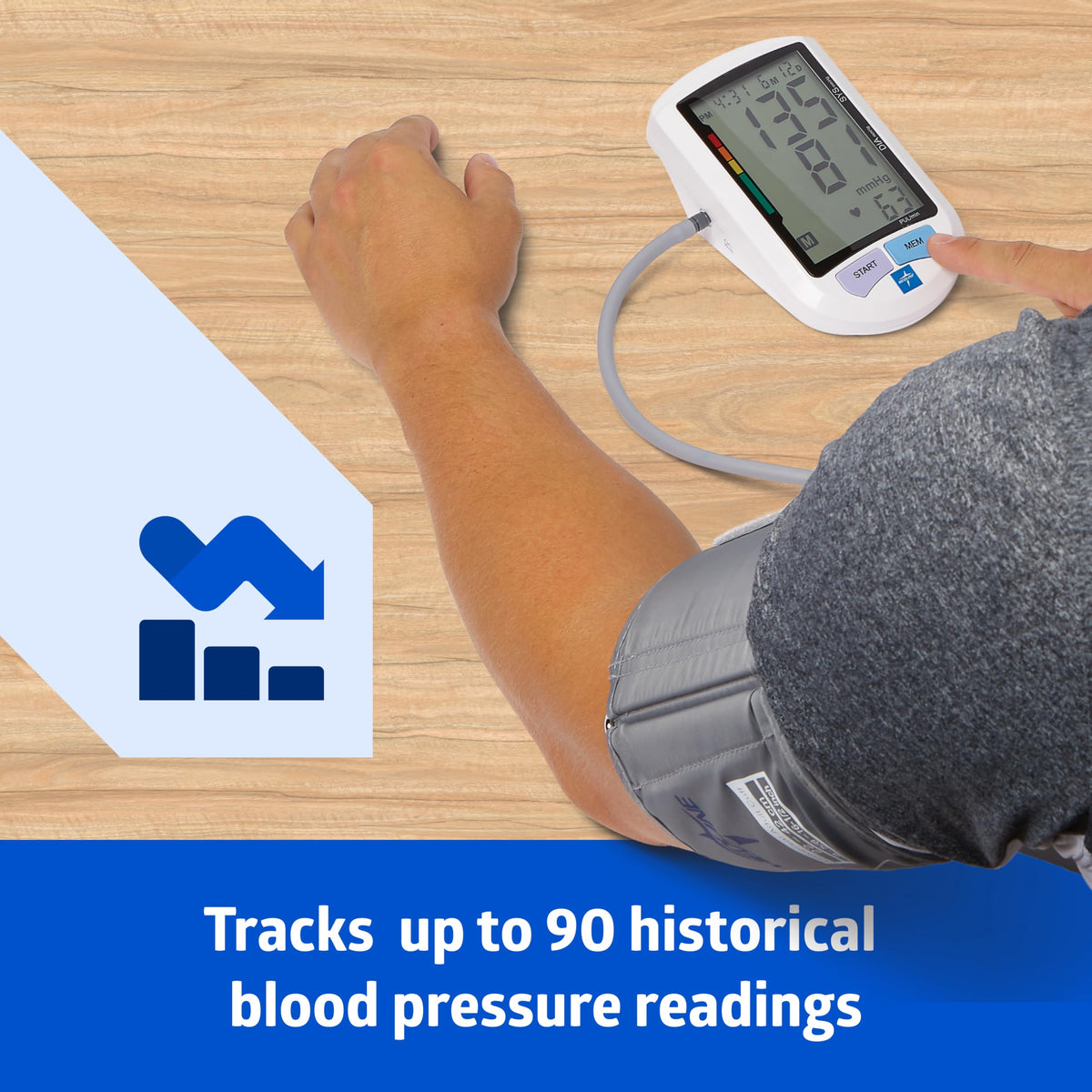 Automatic Blood Pressure Monitor with Universal Upper Arm Cuff and Carrying Case Y82968