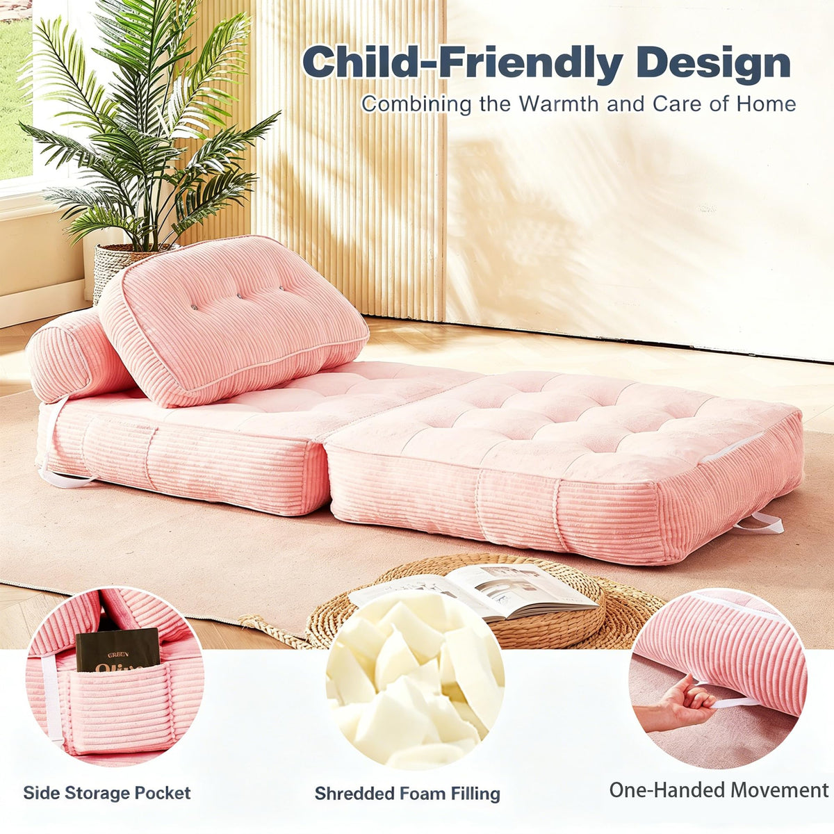 30" Convertible Futon Sofa Bed F812415