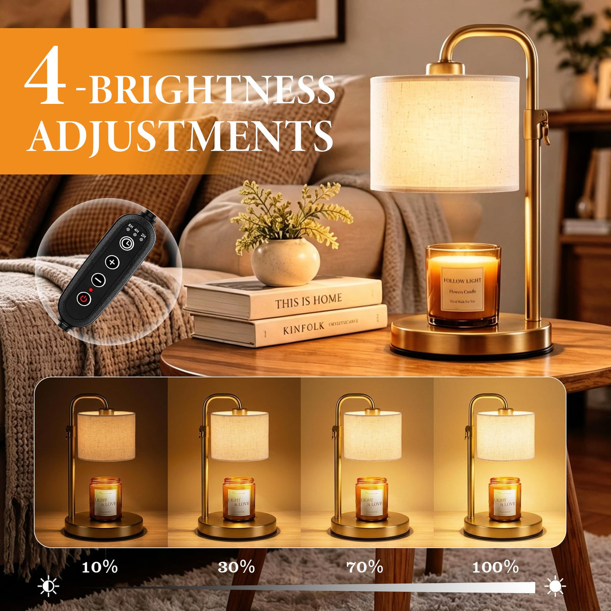 Adjustable Height Candle Warmer Lamp with Timer B57620