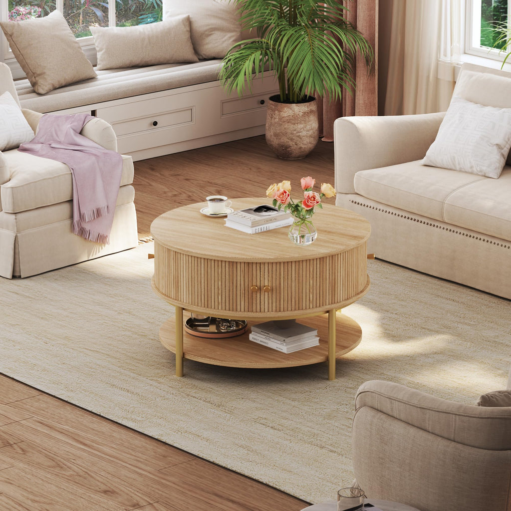 Round Coffee Table with Storage Q891