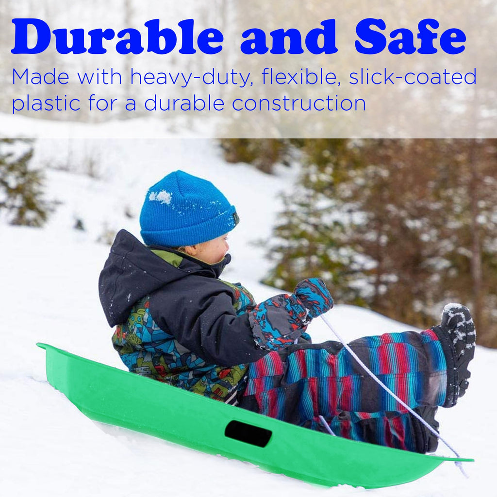 Kids Plastic Snow Sled with Pull Rope and Handles E39176