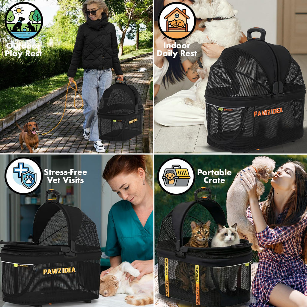 Double Pet Stroller with 2 Detachable Carrier O297736