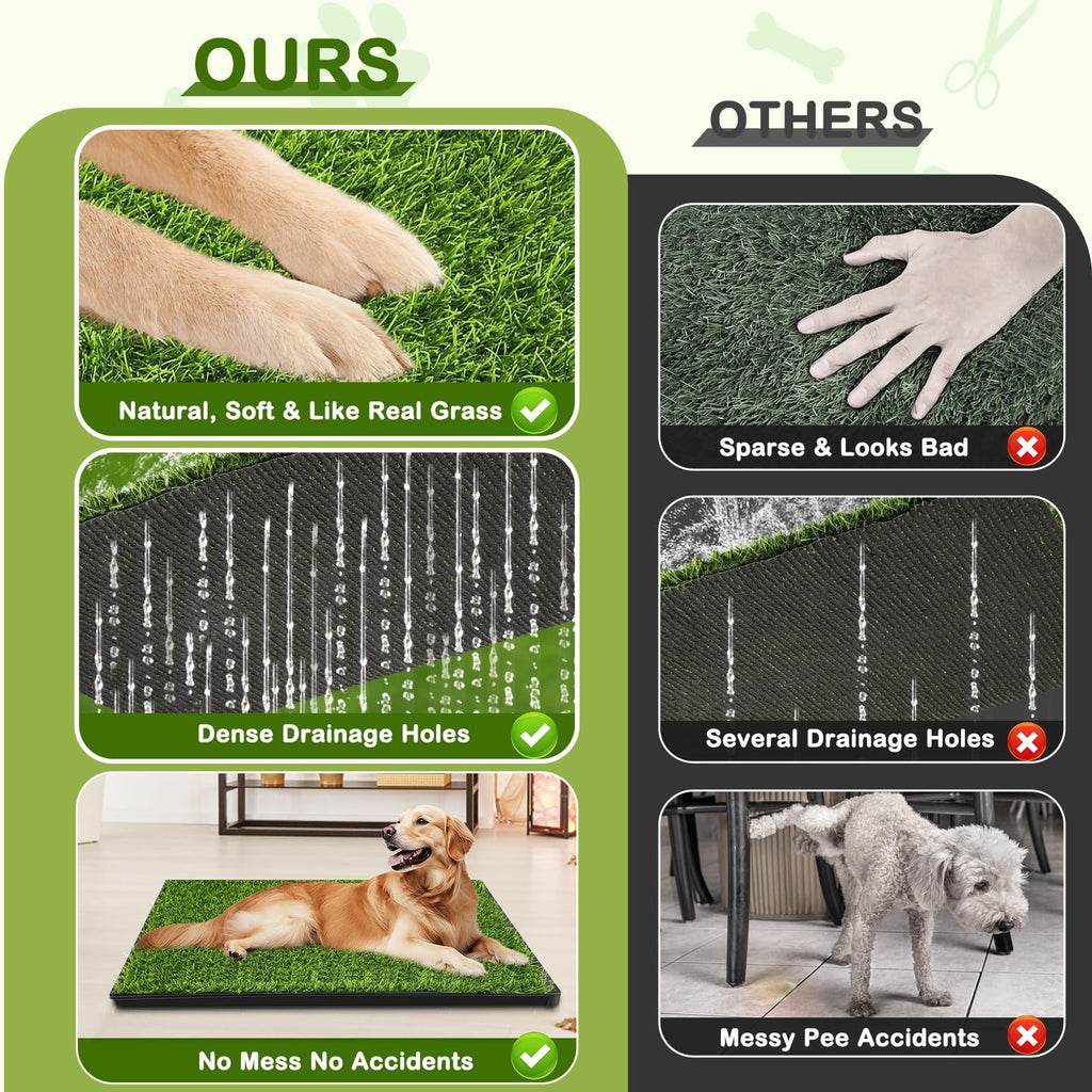 34''X23'' Artificial Turf Dog Grass Pad with Tray K856963
