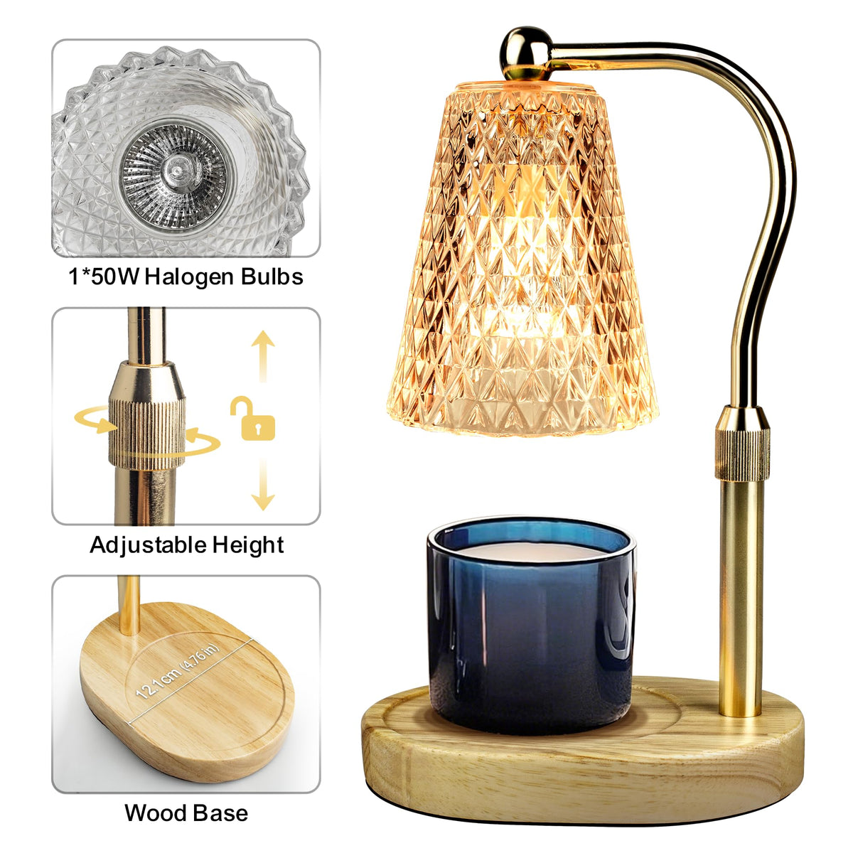 Adjustable Candle Warmer Lamp with Timer K2982
