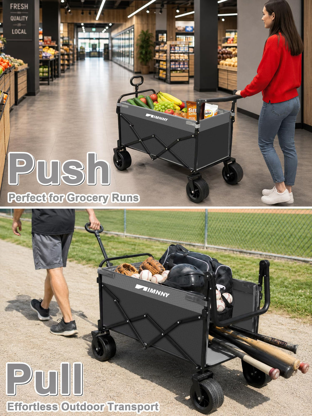 Collapsible Wagon with Canopy Black I498729