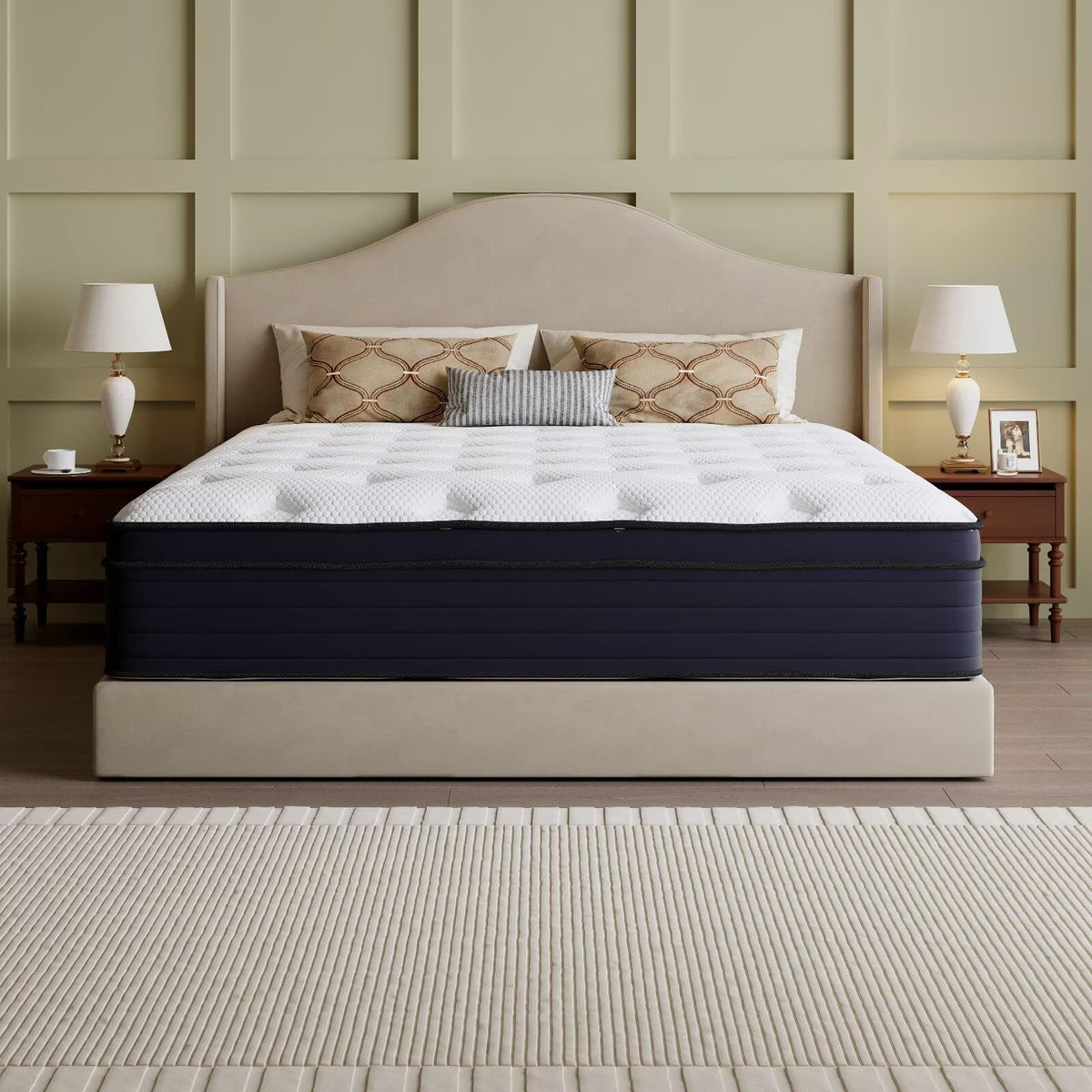 14 Inch Hybrid Green Tea Cooling Gel Memory Foam Mattress V82938