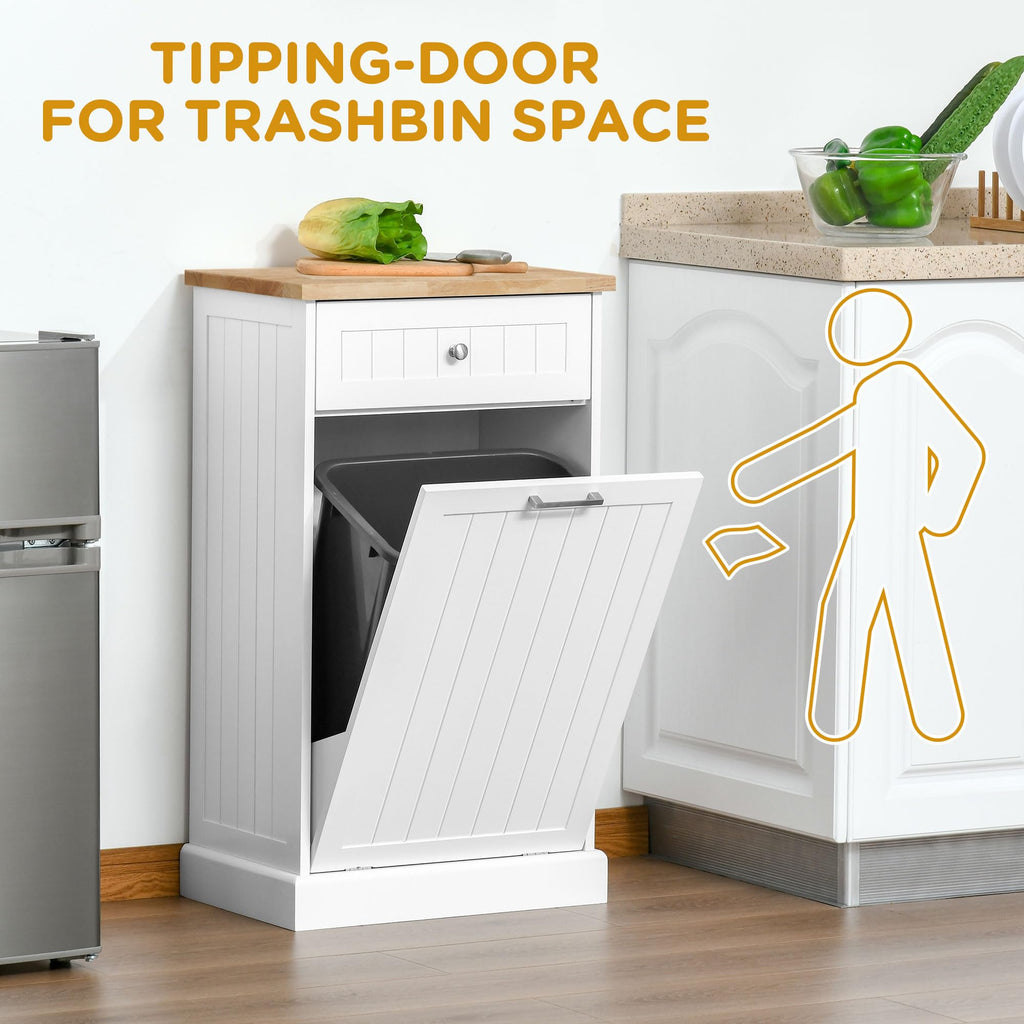 White Double Tilt-Out Trash & Recycling Cabinet Z96600