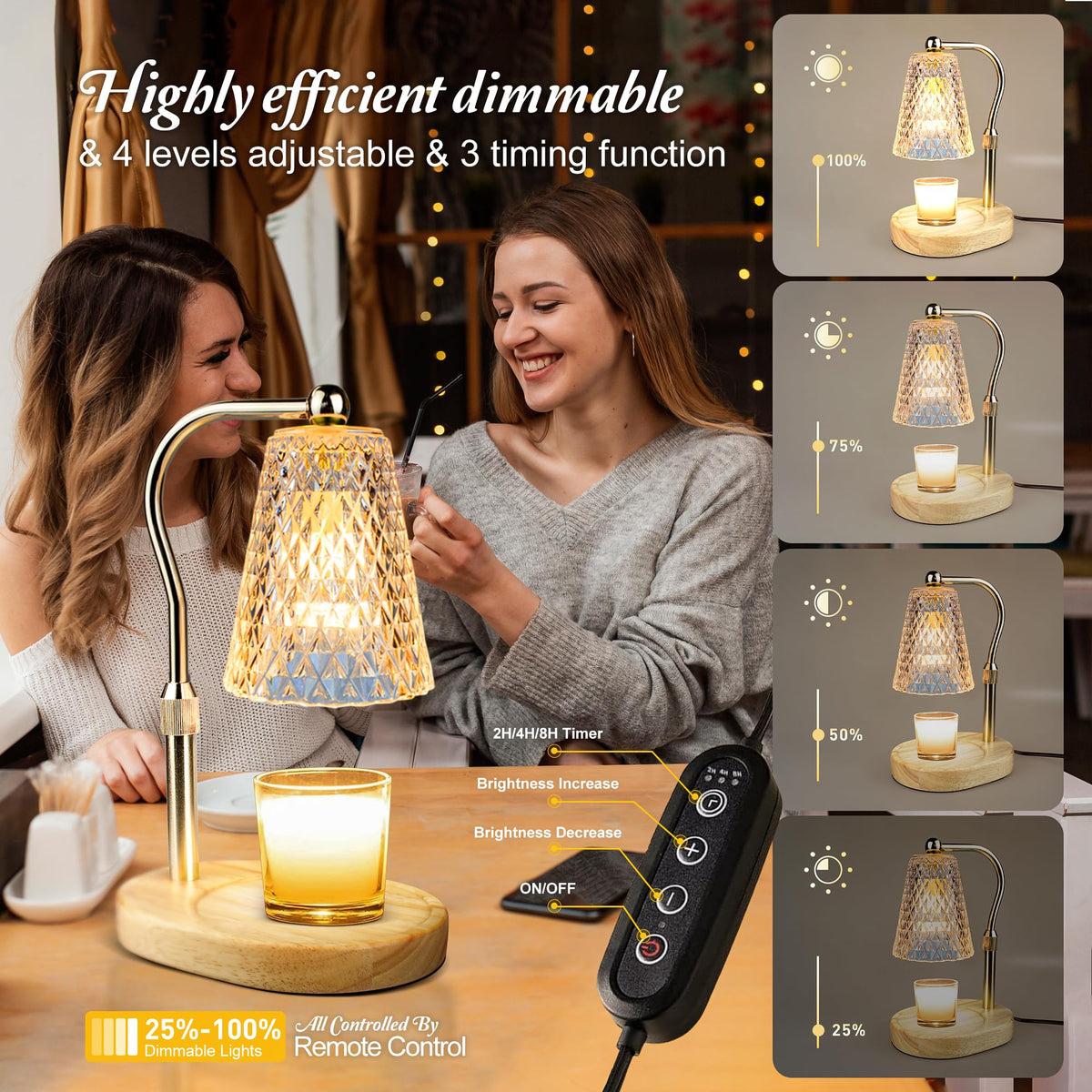 Adjustable Candle Warmer Lamp with Timer K2982