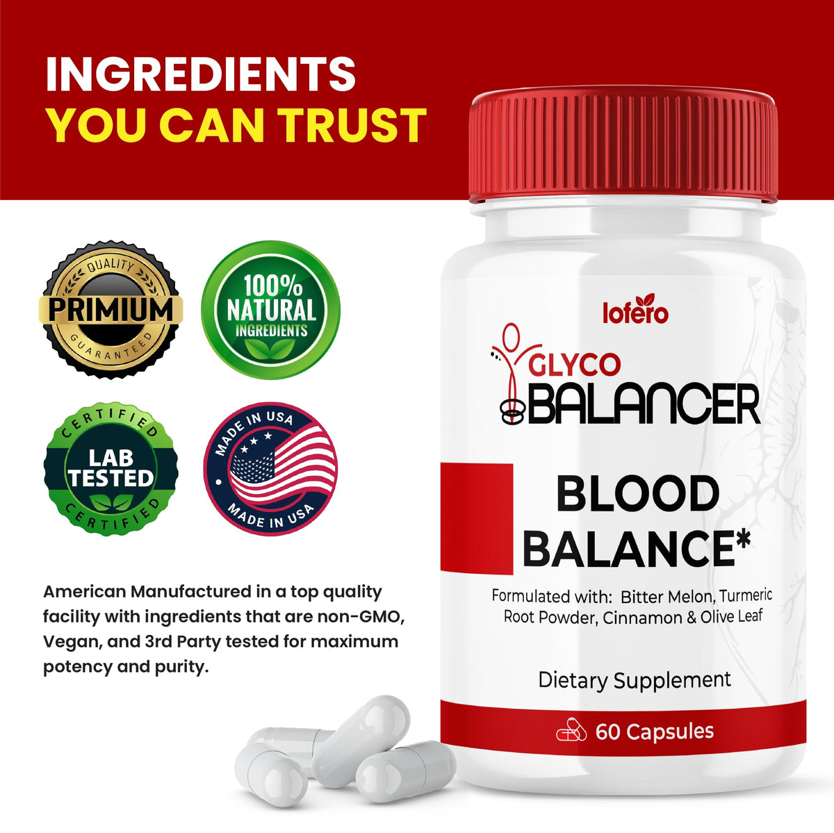 90 Capsules Blood Level Support Supplement U26589