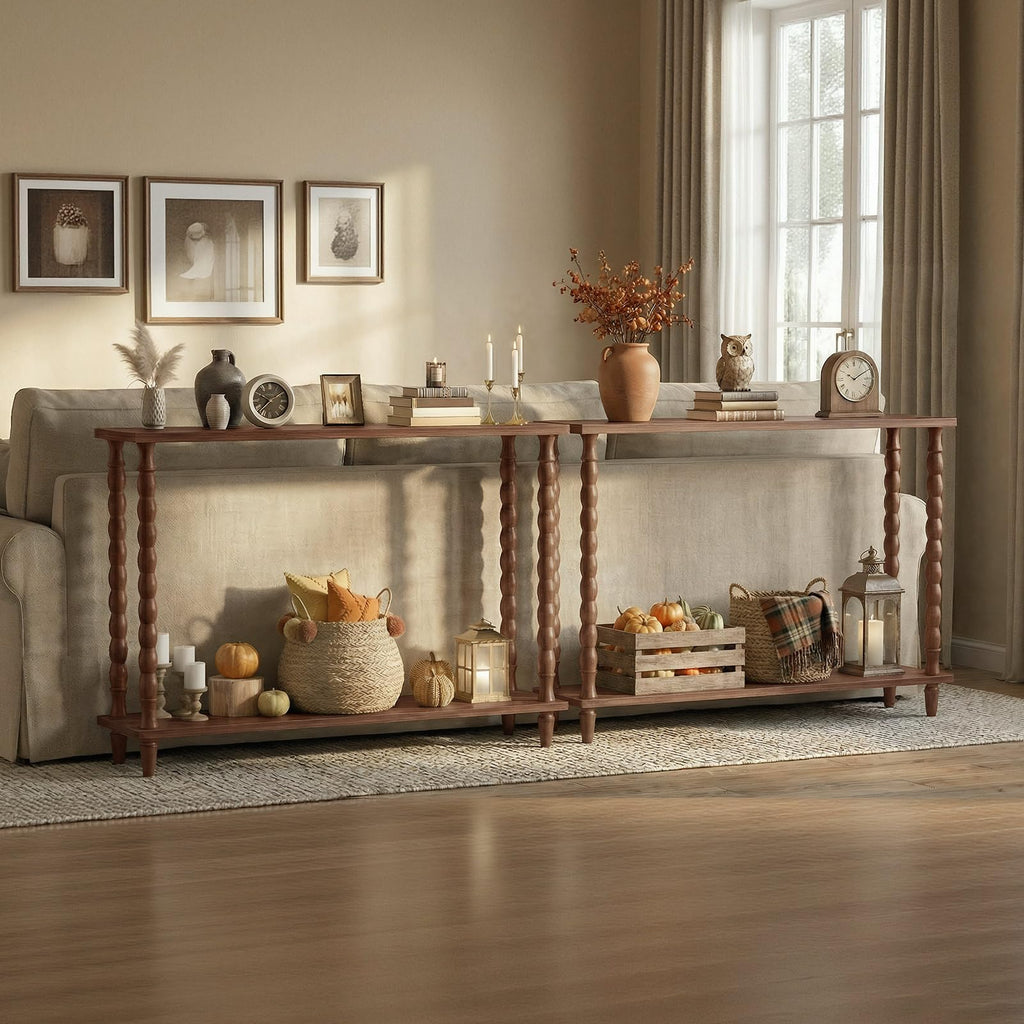 39.4'' 2-Tier Mid-Century Console Table J357