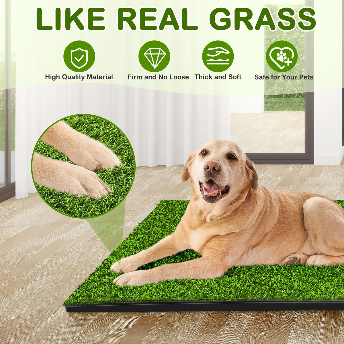 34''X23'' Artificial Turf Dog Grass Pad with Tray K856963