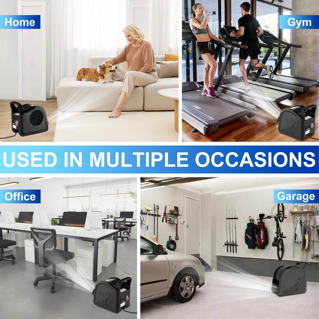 Portable High Velocity Floor Fan with 3 Speeds, Black W582