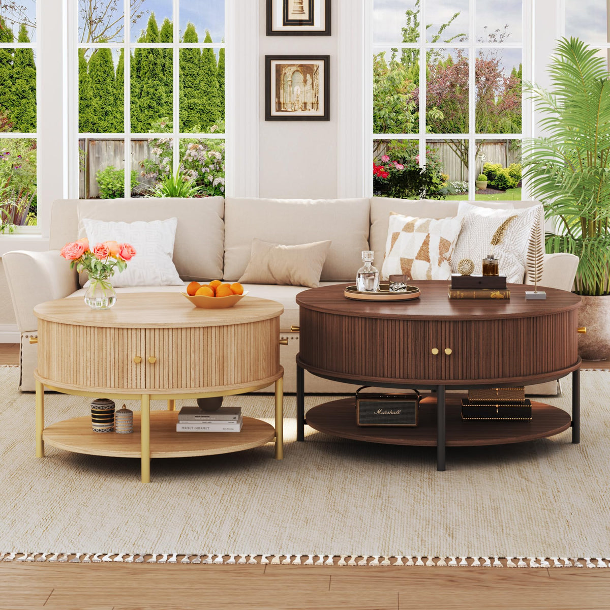 Round Coffee Table with Storage Q891