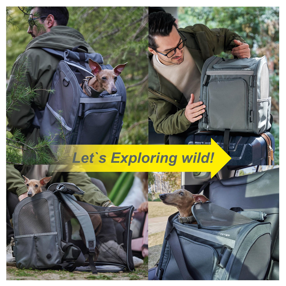 Expandable Foldable Pet Carrier Backpack J19880
