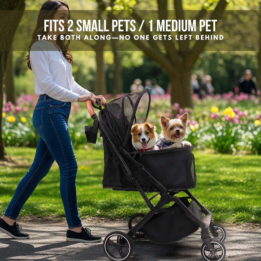 Foldable Dog Stroller 35 lbs Grey R939601
