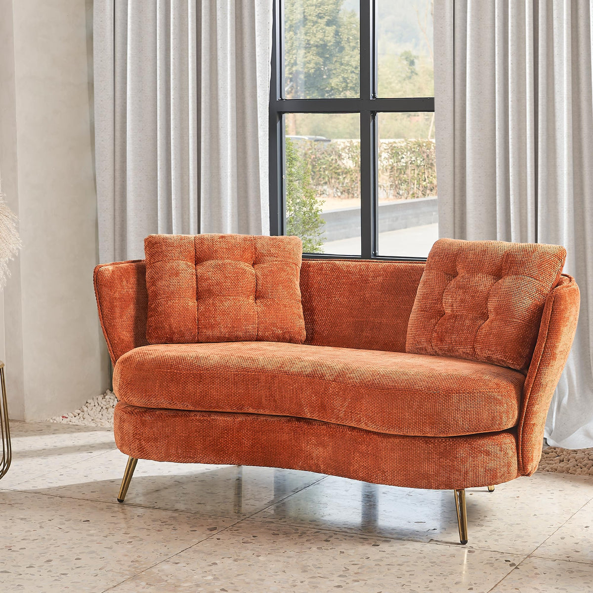 Tufted Velvet Two Seater Sofa E5767